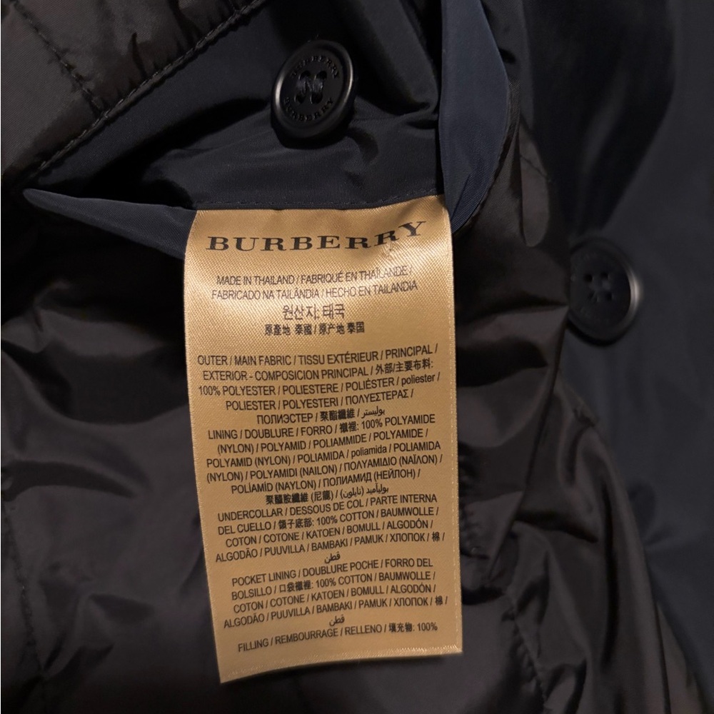 Burberry Men's Navy Blue Trench Coat Classic Luxury Raincoat Size 40 - Picture 10 of 10
